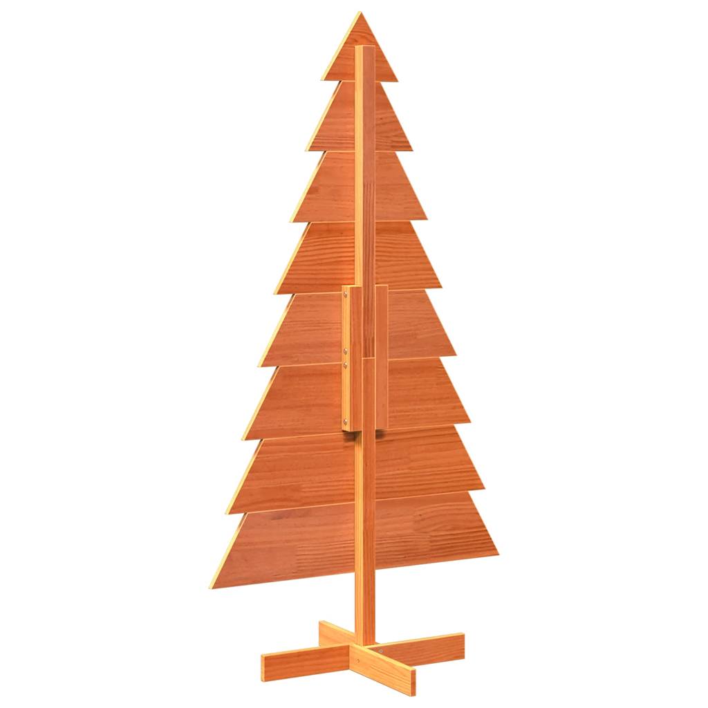 vidaXL Brad de Crăciun decorativ, maro ceruit, 150 cm, lemn pin masiv vidaXL Brad de Crăciun decorativ, maro ceruit, 150 cm, lemn pin masiv