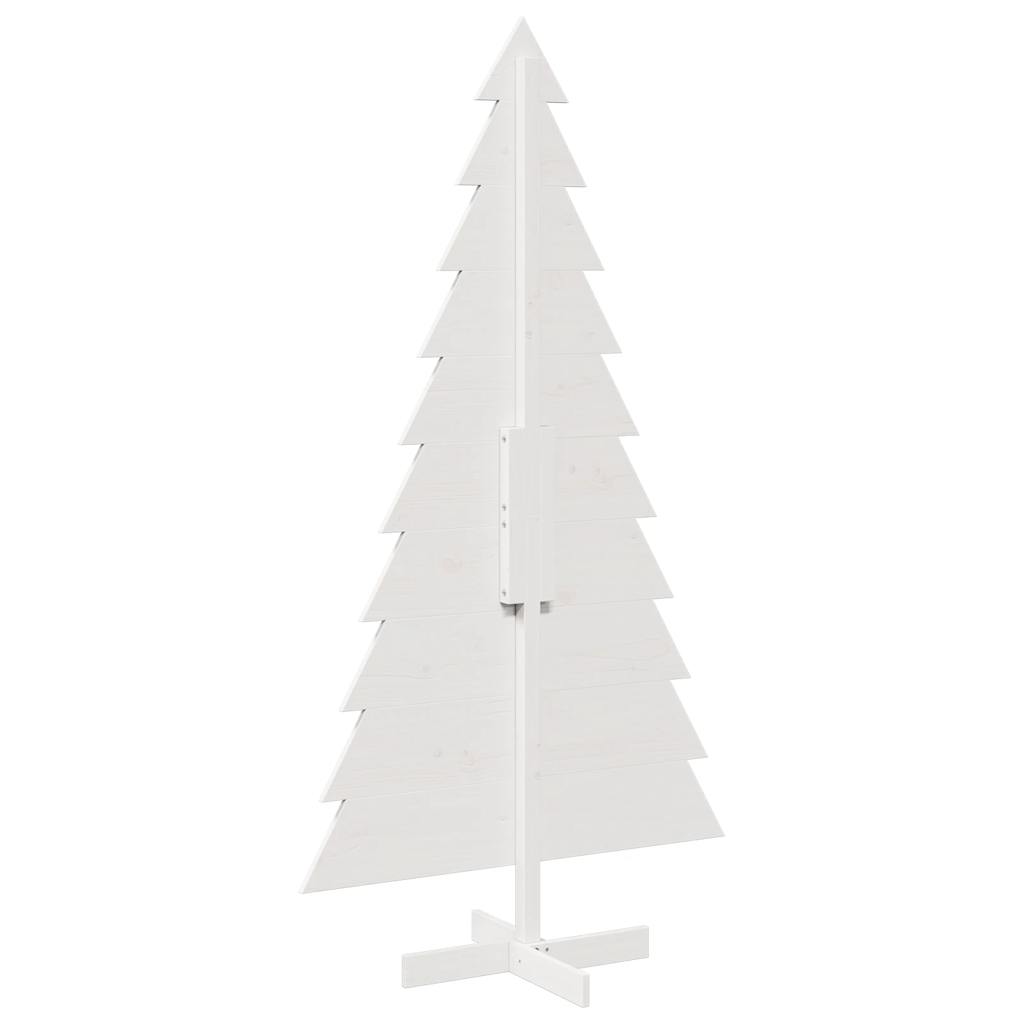 vidaXL Brad de Crăciun decorativ, alb, 180 cm, lemn de pin masiv vidaXL Brad de Crăciun decorativ, alb, 180 cm, lemn de pin masiv