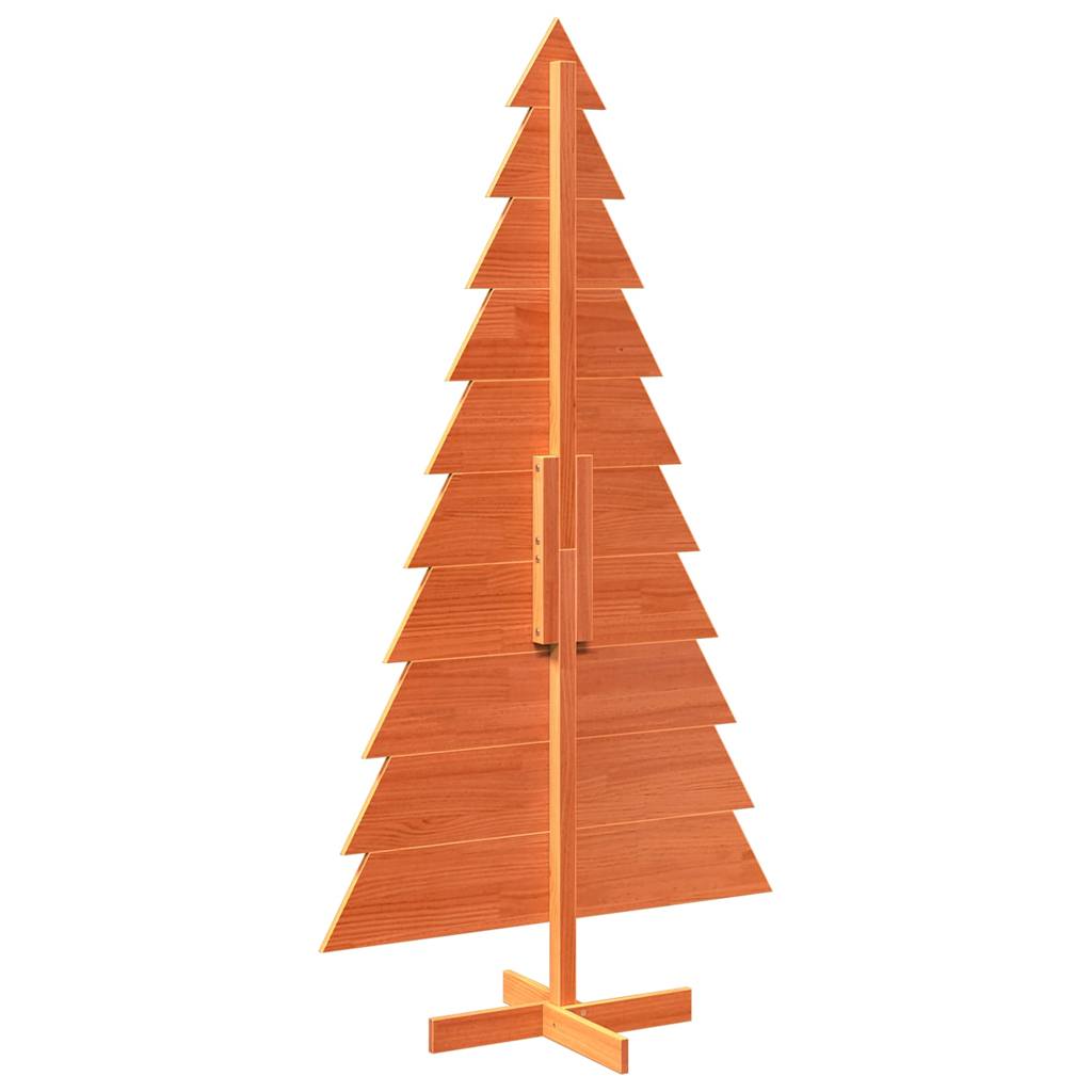 vidaXL Brad de Crăciun decorativ, maro ceruit, 180 cm, lemn pin masiv