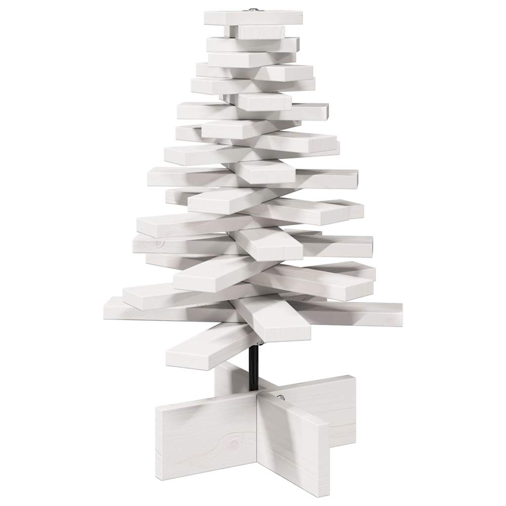 vidaXL Brad de Crăciun decorativ, alb, 60 cm, lemn de pin masiv