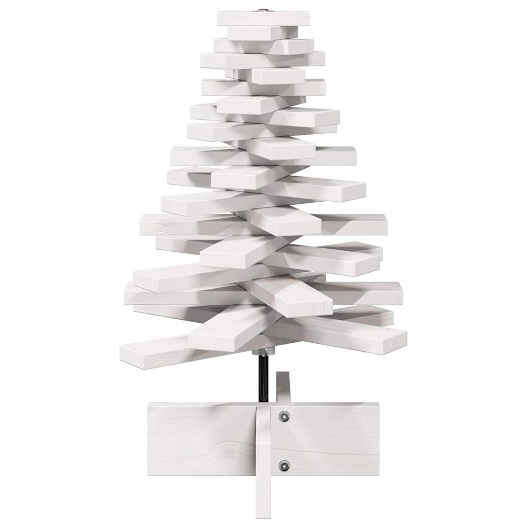 vidaXL Brad de Crăciun decorativ, alb, 60 cm, lemn de pin masiv