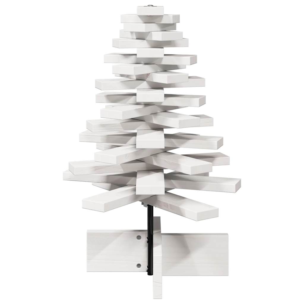 vidaXL Brad de Crăciun decorativ, alb, 60 cm, lemn de pin masiv
