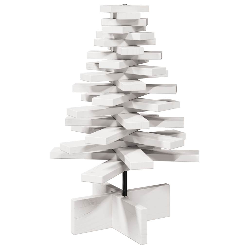 vidaXL Brad de Crăciun decorativ, alb, 60 cm, lemn de pin masiv