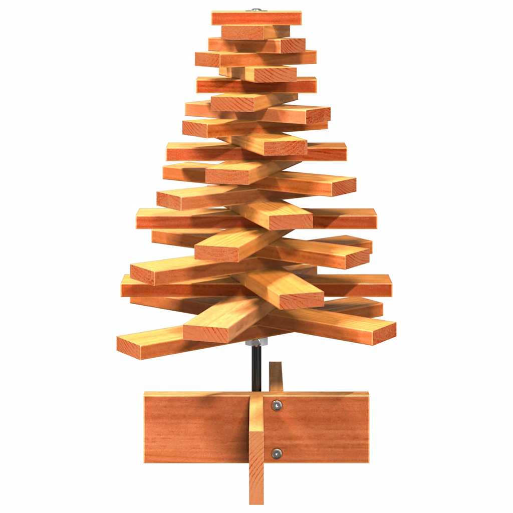 vidaXL Brad de Crăciun decorativ, maro ceruit, 60 cm, lemn pin masiv vidaXL Brad de Crăciun decorativ, maro ceruit, 60 cm, lemn pin masiv