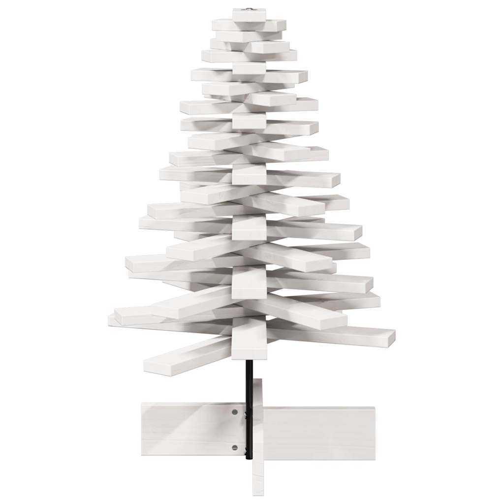 vidaXL Brad de Crăciun decorativ, alb, 80 cm, lemn de pin masiv