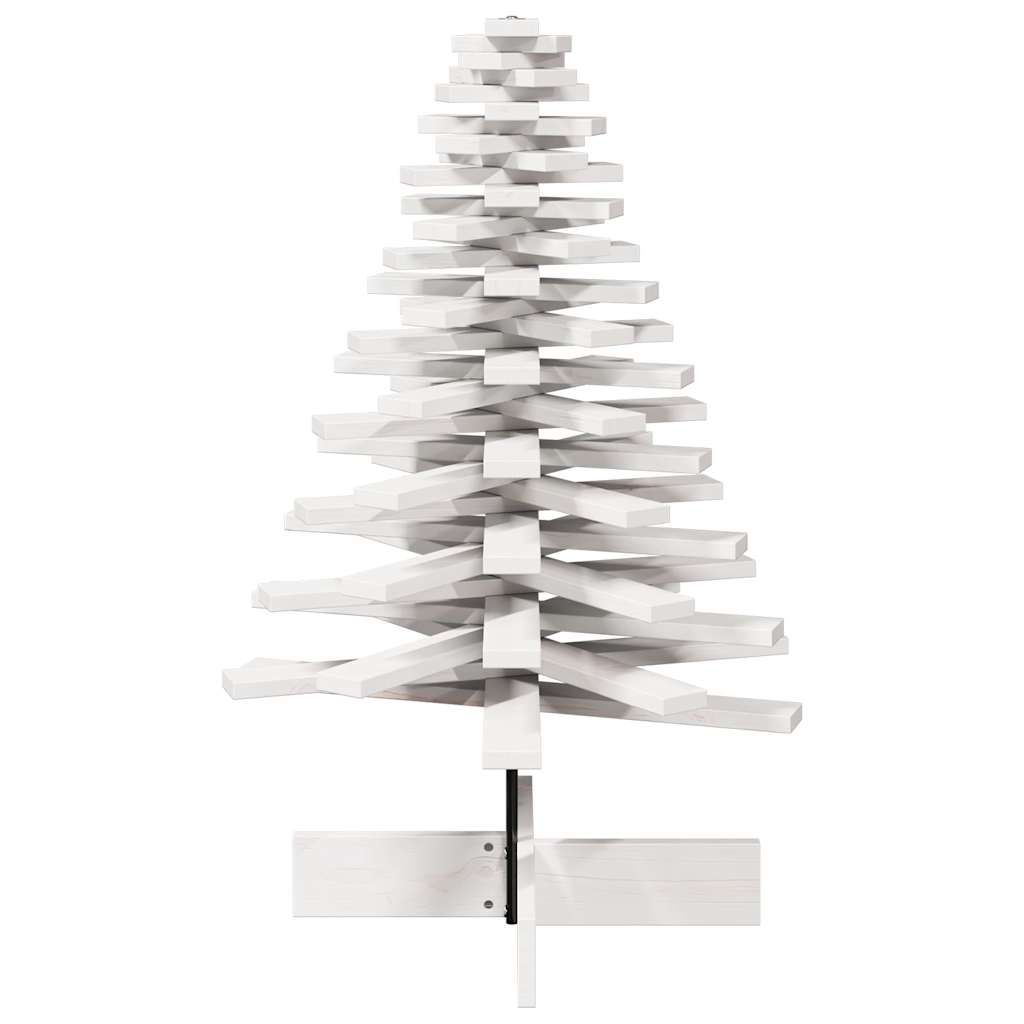 vidaXL Brad de Crăciun decorativ, alb, 100 cm, lemn de pin masiv vidaXL Brad de Crăciun decorativ, alb, 100 cm, lemn de pin masiv