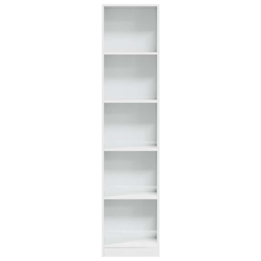 vidaXL Bibliotecă, alb extralucios, 40x24x176 cm, lemn prelucrat vidaXL Bibliotecă, alb extralucios, 40x24x176 cm, lemn prelucrat