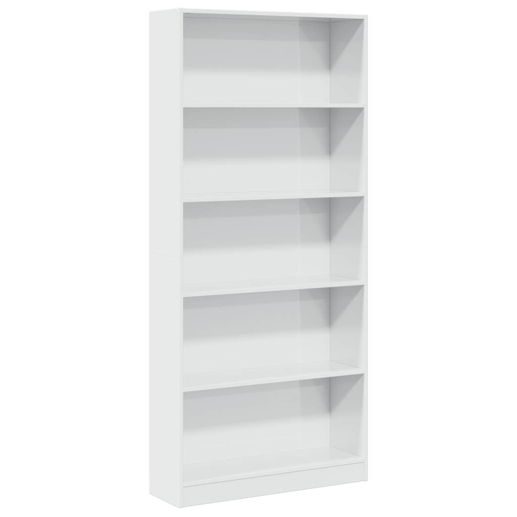 vidaXL Bibliotecă, alb extralucios, 80x24x176 cm, lemn prelucrat vidaXL Bibliotecă, alb extralucios, 80x24x176 cm, lemn prelucrat