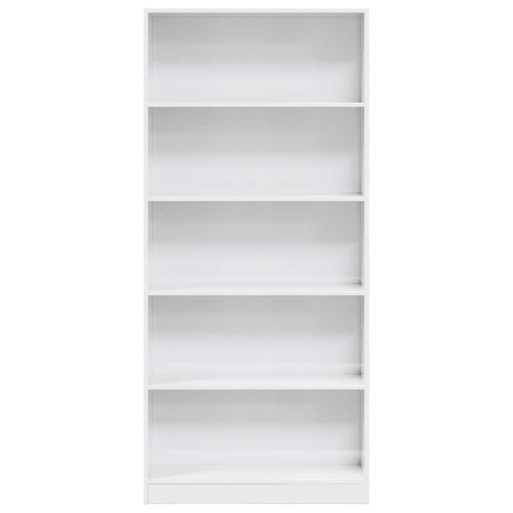 vidaXL Bibliotecă, alb extralucios, 80x24x176 cm, lemn prelucrat vidaXL Bibliotecă, alb extralucios, 80x24x176 cm, lemn prelucrat