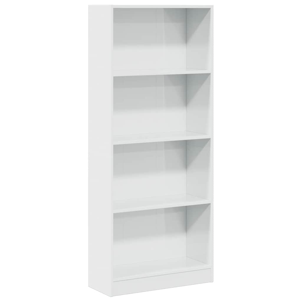 vidaXL Bibliotecă, alb extralucios, 60x24x143 cm, lemn prelucrat vidaXL Bibliotecă, alb extralucios, 60x24x143 cm, lemn prelucrat