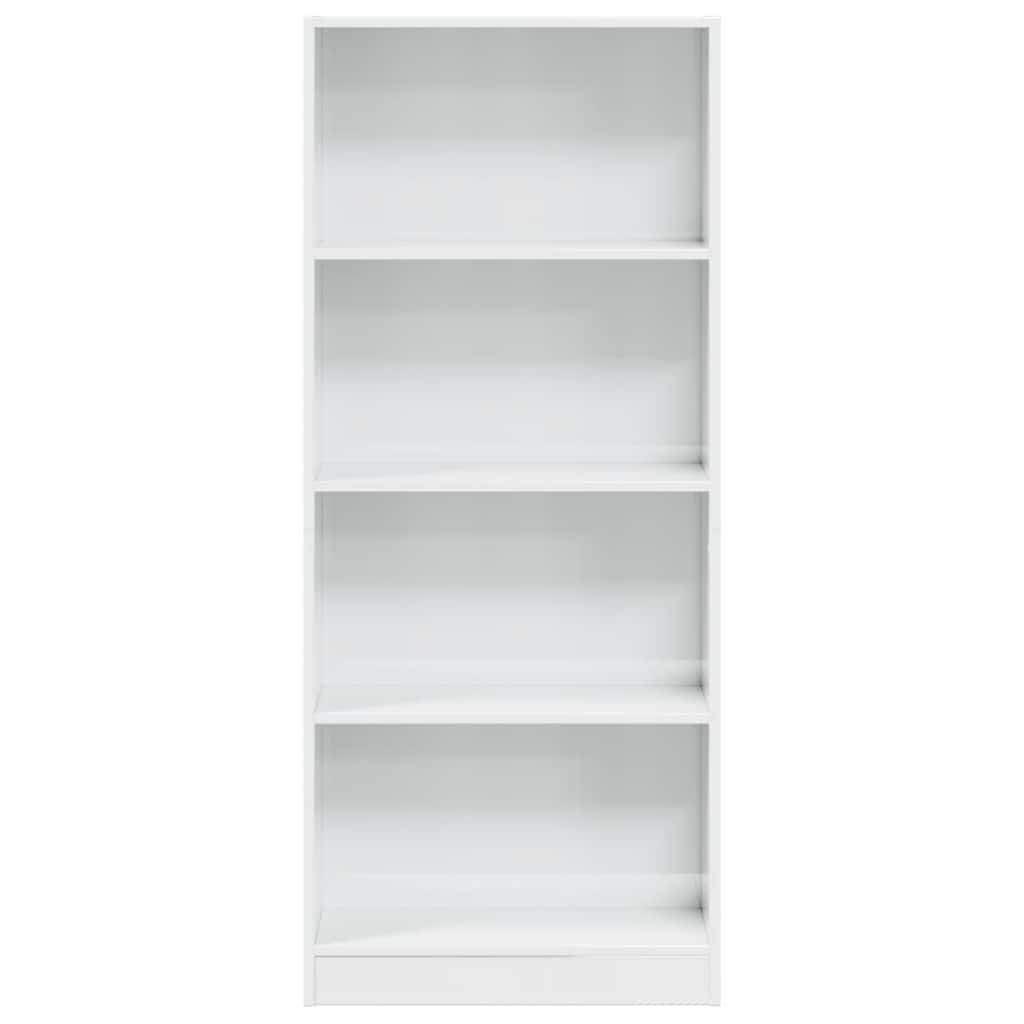 vidaXL Bibliotecă, alb extralucios, 60x24x143 cm, lemn prelucrat vidaXL Bibliotecă, alb extralucios, 60x24x143 cm, lemn prelucrat