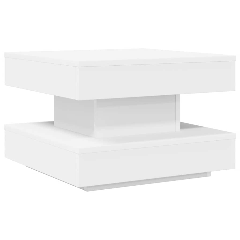 vidaXL Măsuță cafea rotativă 360 grade, alb 50x50x34,5 cm vidaXL Măsuță cafea rotativă 360 grade, alb 50x50x34,5 cm