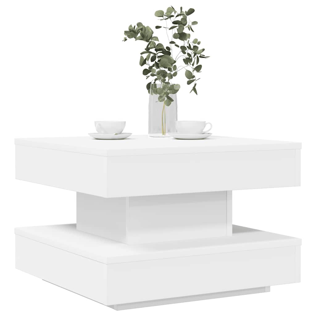 vidaXL Măsuță cafea rotativă 360 grade, alb 50x50x34,5 cm vidaXL Măsuță cafea rotativă 360 grade, alb 50x50x34,5 cm