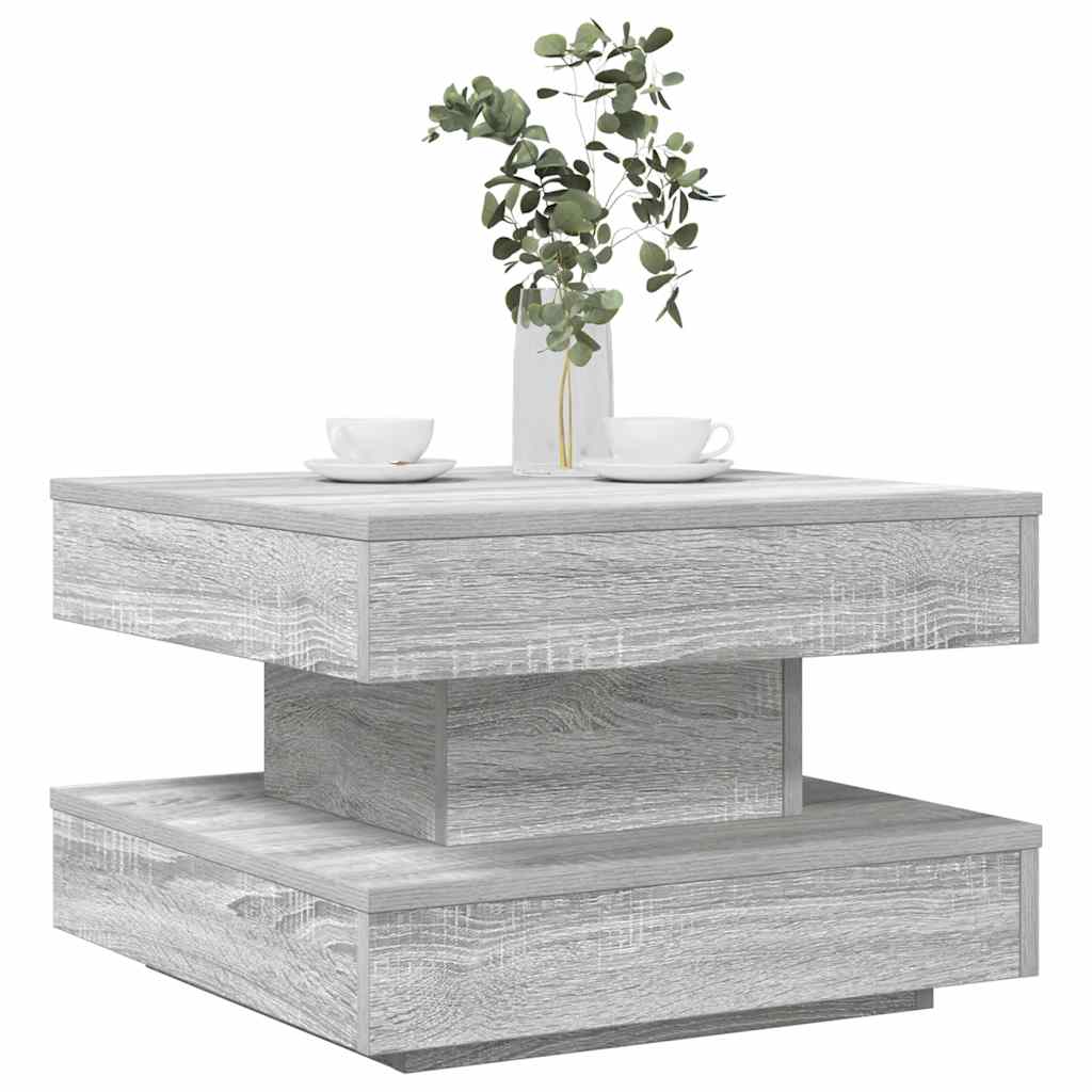 vidaXL Măsuță cafea rotativă 360 grade, sonoma gri 50x50x34,5 cm vidaXL Măsuță cafea rotativă 360 grade, sonoma gri 50x50x34,5 cm