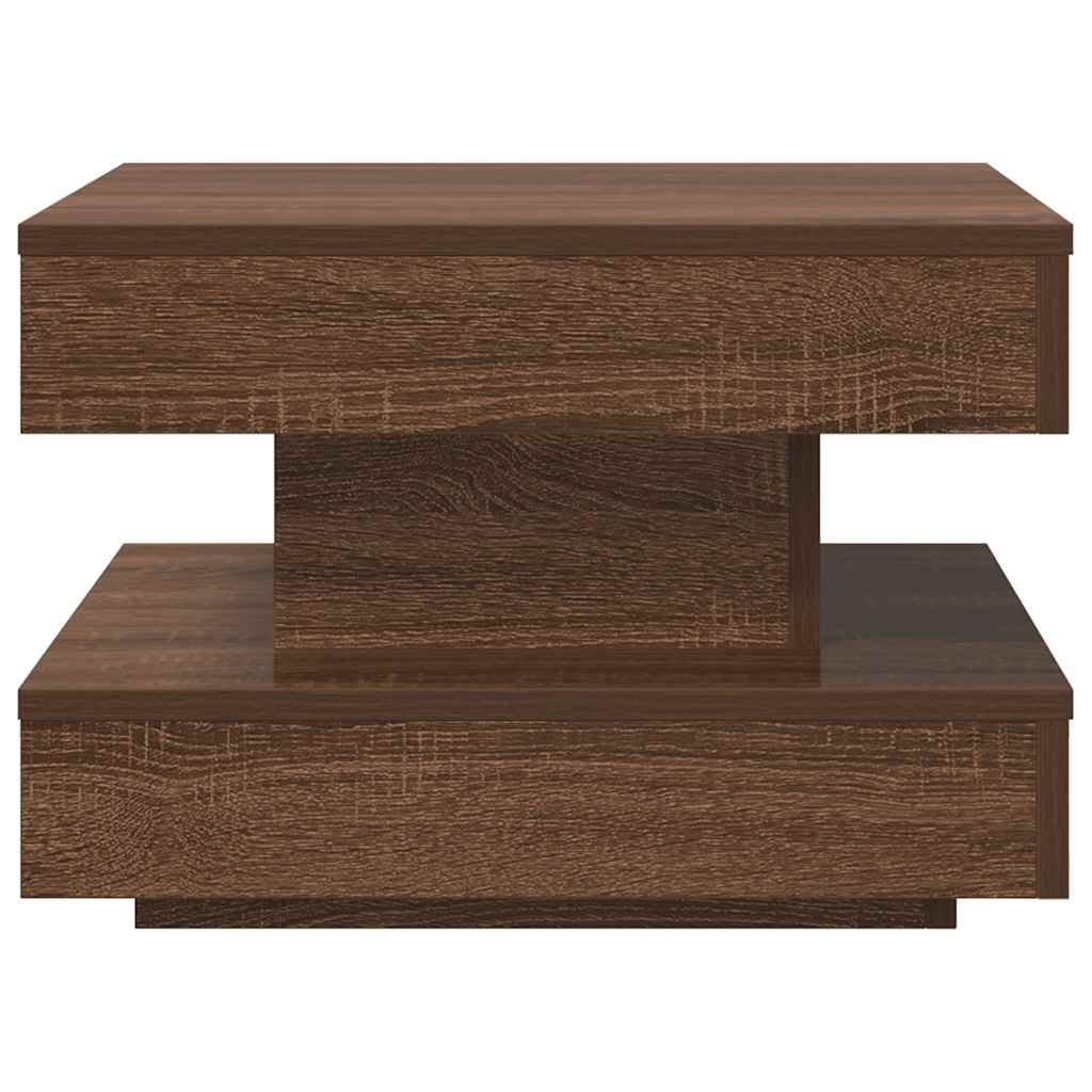 vidaXL Măsuță cafea rotativă 360 grade, stejar maro 50x50x34,5 cm vidaXL Măsuță cafea rotativă 360 grade, stejar maro 50x50x34,5 cm