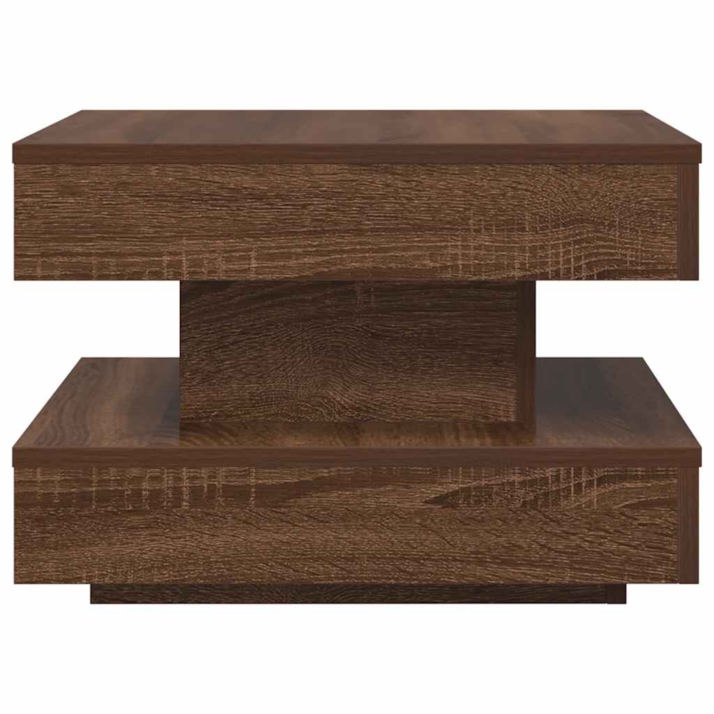 vidaXL Măsuță cafea rotativă 360 grade, stejar maro 50x50x34,5 cm vidaXL Măsuță cafea rotativă 360 grade, stejar maro 50x50x34,5 cm