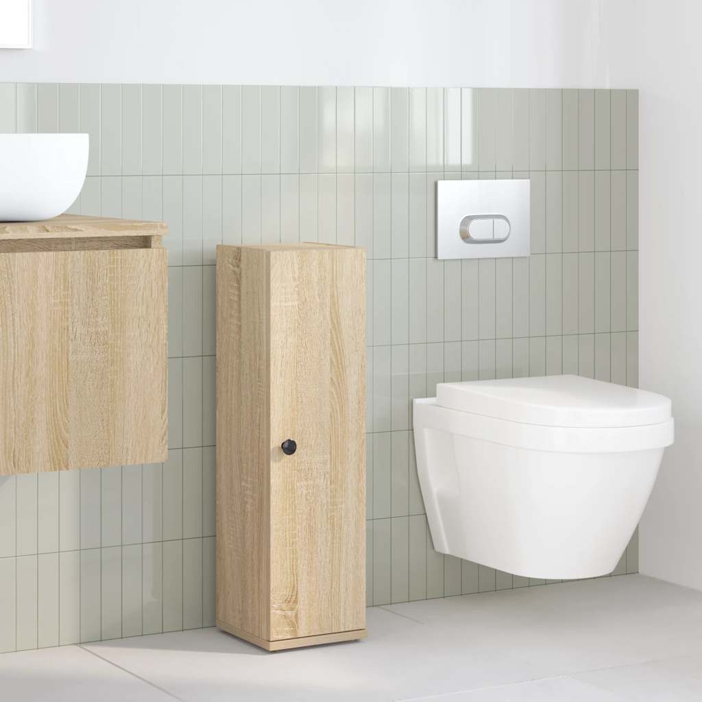 vidaXL Dulap de baie cu suport role, stejar sonoma, 20,5x22x72 cm