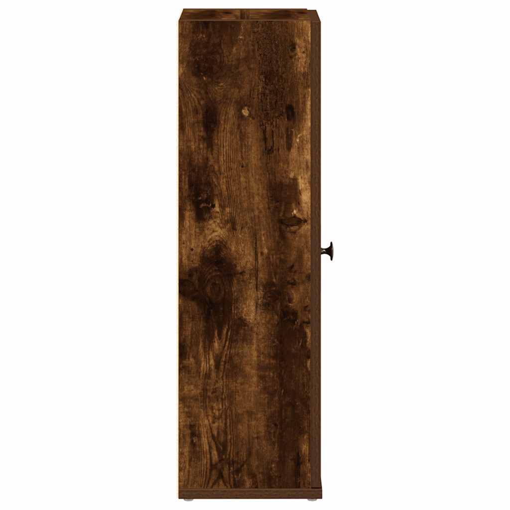 vidaXL Dulap de baie cu suport role, stejar fumuriu, 20,5x22x72 cm
