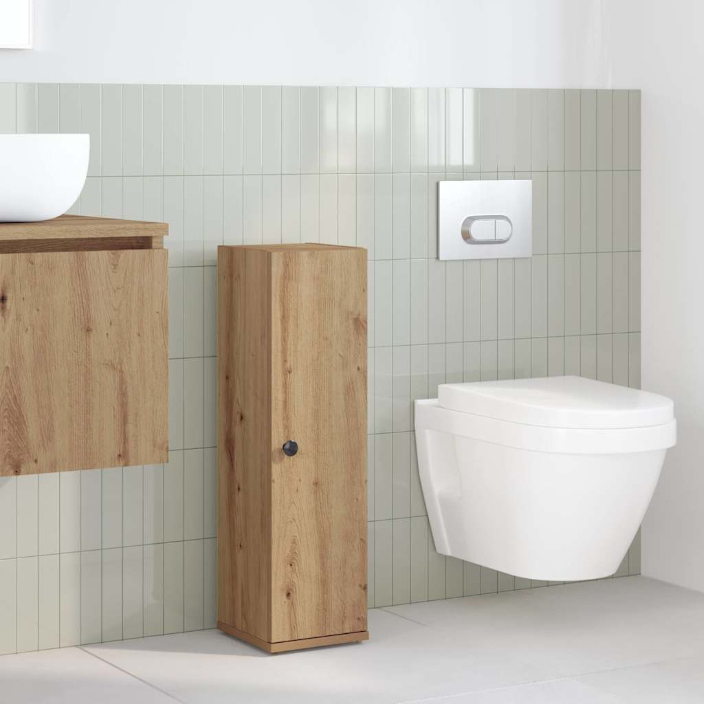 vidaXL Dulap de baie cu suport role, stejar artizanal, 20,5x22x72 cm vidaXL Dulap de baie cu suport role, stejar artizanal, 20,5x22x72 cm
