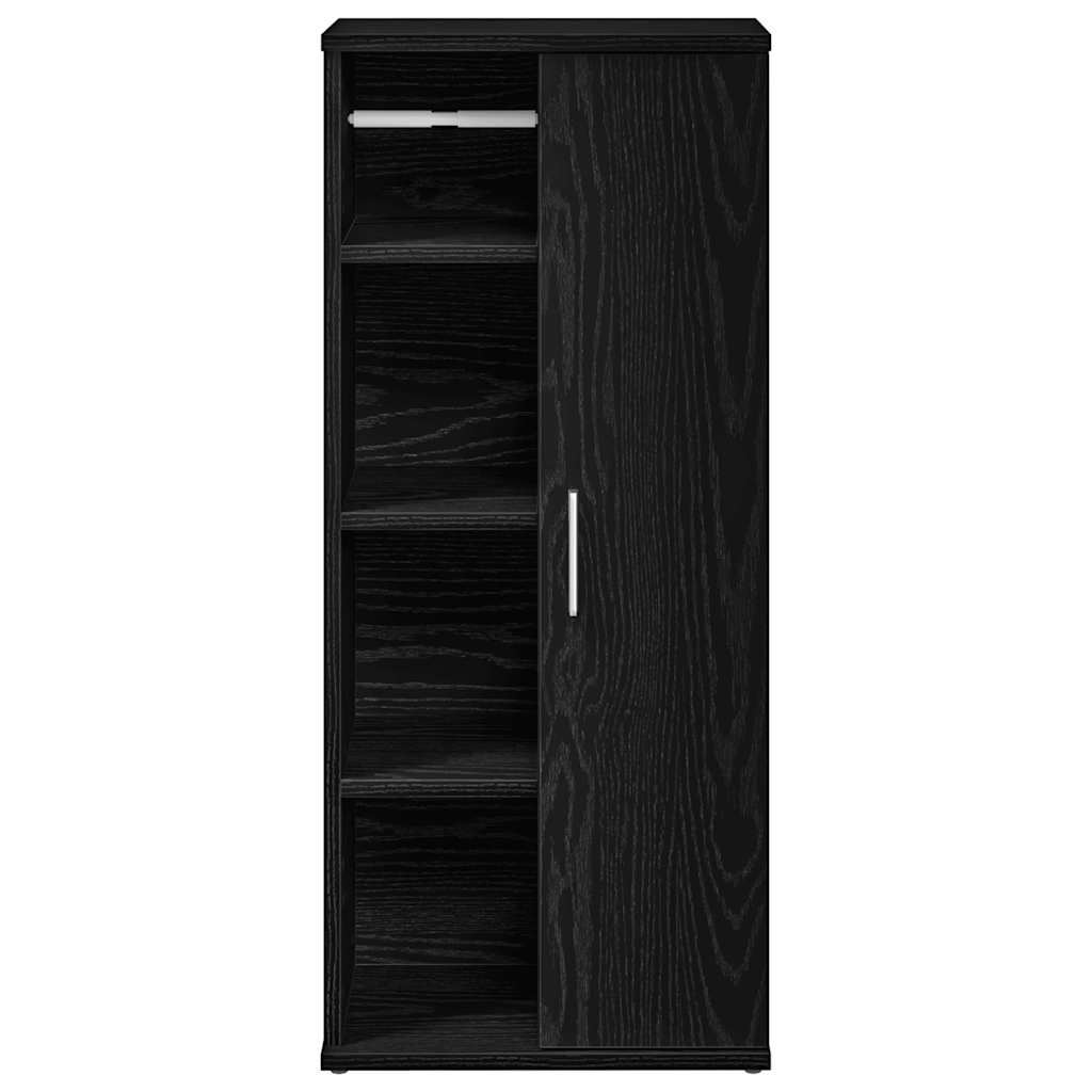 vidaXL Dulap de baie cu suport role, negru, 39x22x90 cm