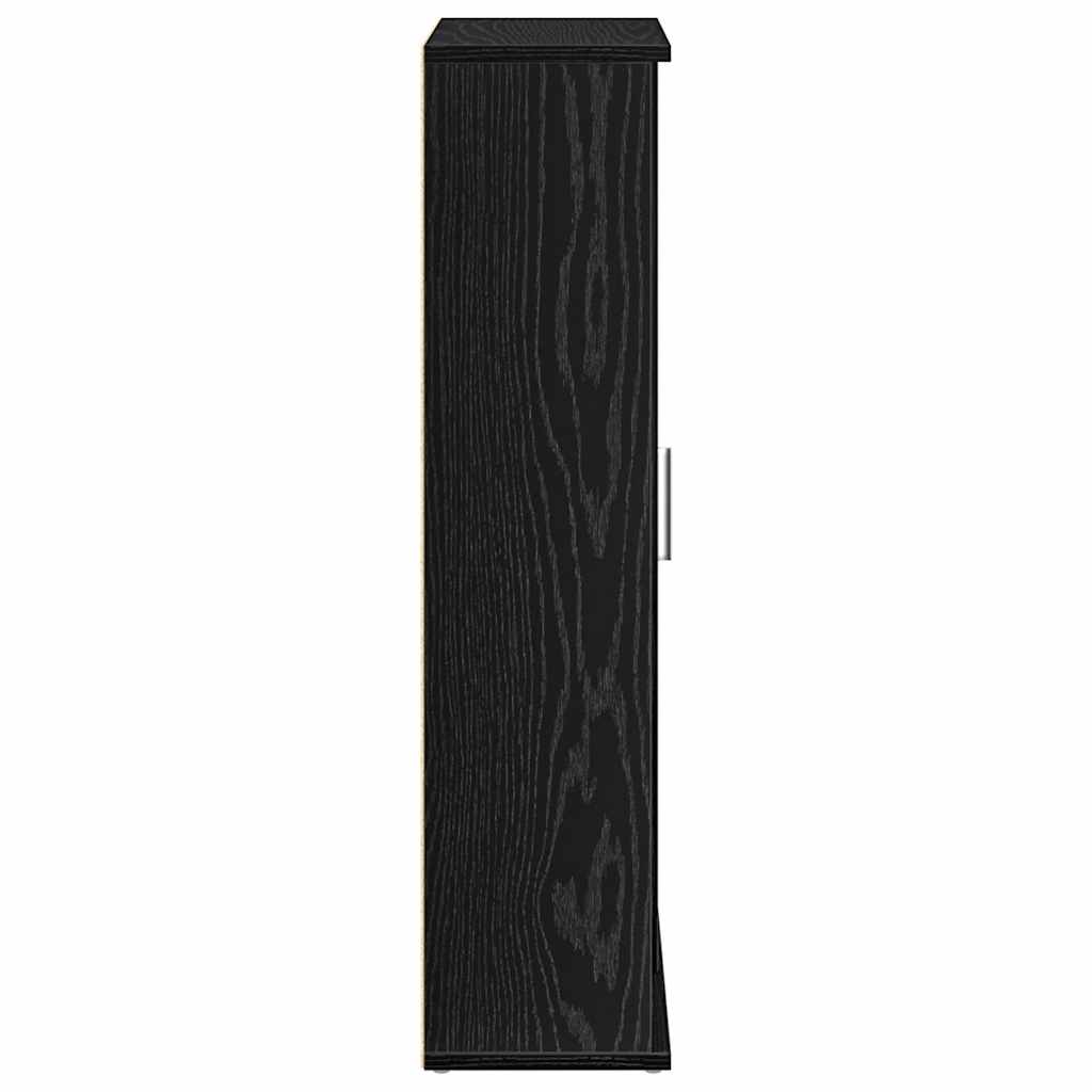 vidaXL Dulap de baie cu suport role, negru, 39x22x90 cm