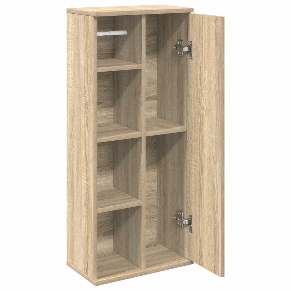 vidaXL Dulap de baie cu suport role, stejar sonoma, 39x22x90 cm vidaXL Dulap de baie cu suport role, stejar sonoma, 39x22x90 cm