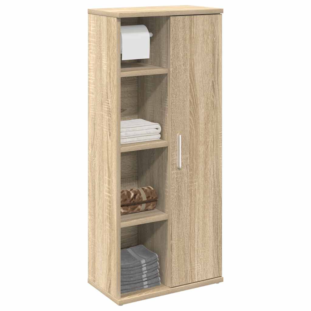 vidaXL Dulap de baie cu suport role, stejar sonoma, 39x22x90 cm vidaXL Dulap de baie cu suport role, stejar sonoma, 39x22x90 cm