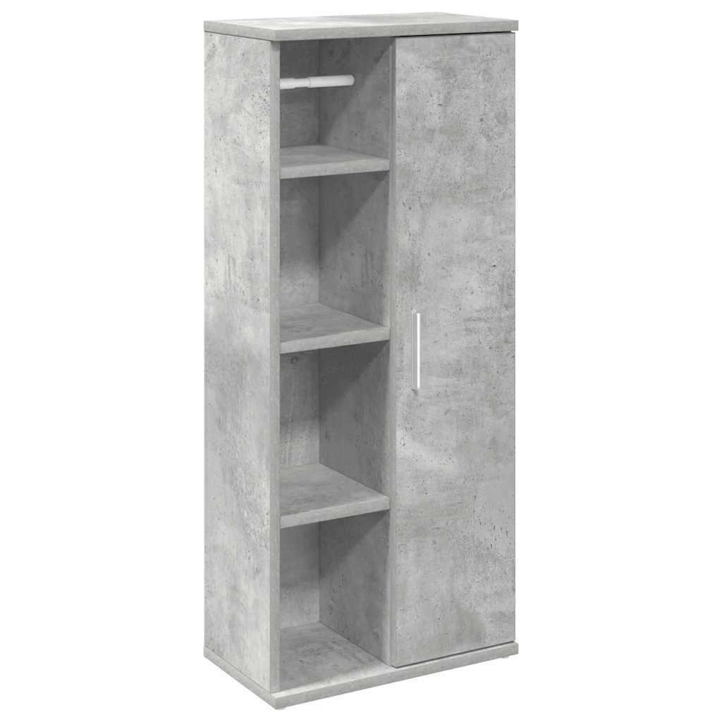 vidaXL Dulap de baie cu suport role, gri beton, 39x22x90 cm