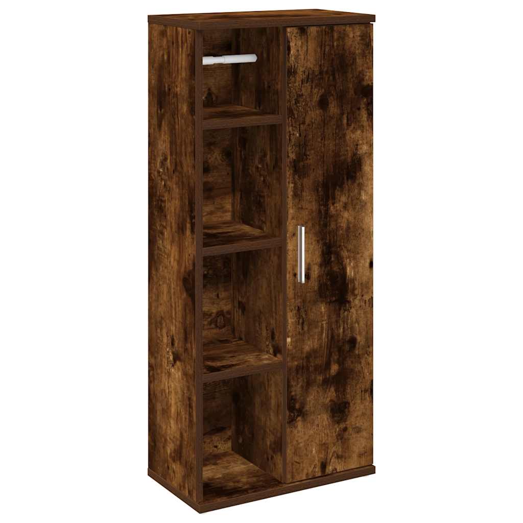 vidaXL Dulap de baie cu suport role, stejar fumuriu, 39x22x90 cm vidaXL Dulap de baie cu suport role, stejar fumuriu, 39x22x90 cm
