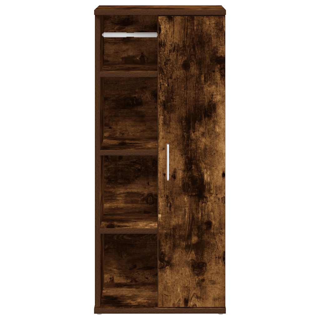 vidaXL Dulap de baie cu suport role, stejar fumuriu, 39x22x90 cm vidaXL Dulap de baie cu suport role, stejar fumuriu, 39x22x90 cm