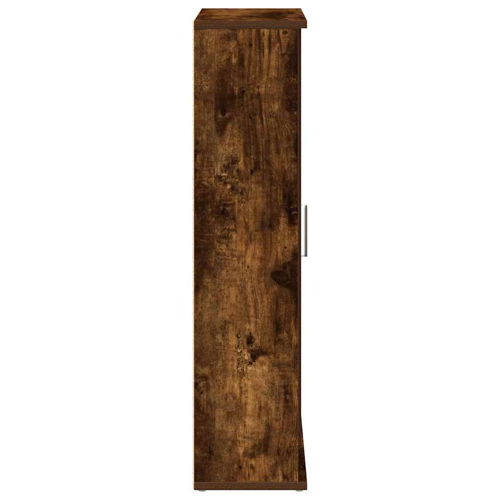 vidaXL Dulap de baie cu suport role, stejar fumuriu, 39x22x90 cm vidaXL Dulap de baie cu suport role, stejar fumuriu, 39x22x90 cm