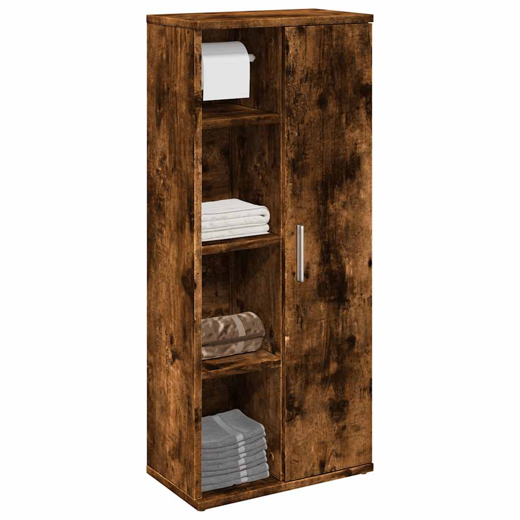 vidaXL Dulap de baie cu suport role, stejar fumuriu, 39x22x90 cm vidaXL Dulap de baie cu suport role, stejar fumuriu, 39x22x90 cm