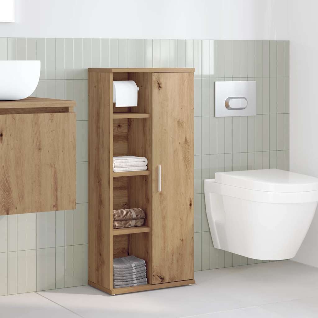 vidaXL Dulap de baie cu suport role, stejar artizanal, 39x22x90 cm vidaXL Dulap de baie cu suport role, stejar artizanal, 39x22x90 cm