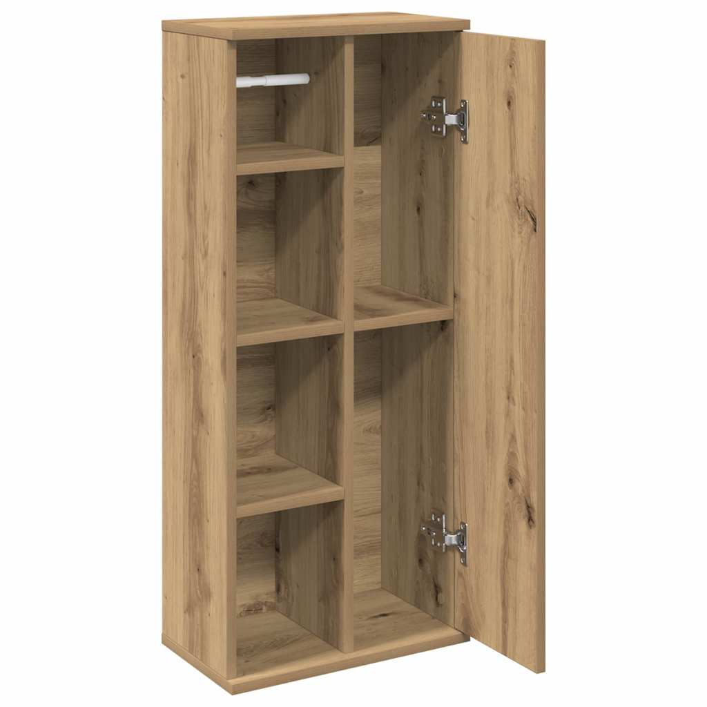 vidaXL Dulap de baie cu suport role, stejar artizanal, 39x22x90 cm vidaXL Dulap de baie cu suport role, stejar artizanal, 39x22x90 cm