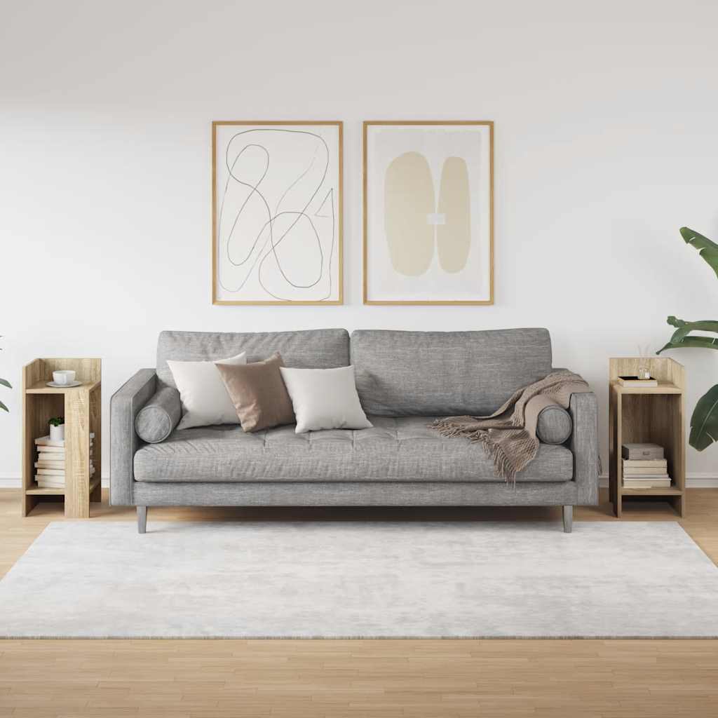 vidaXL Mese laterale 2 buc cu raft Stejar Sonoma 25,5x27x60 cm