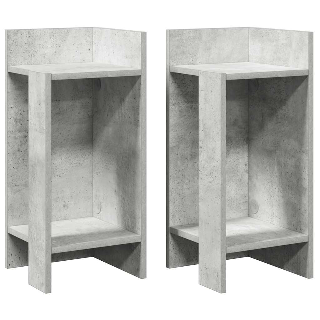 vidaXL Mese laterale 2 buc cu raft beton gri 25,5x27x60 cm