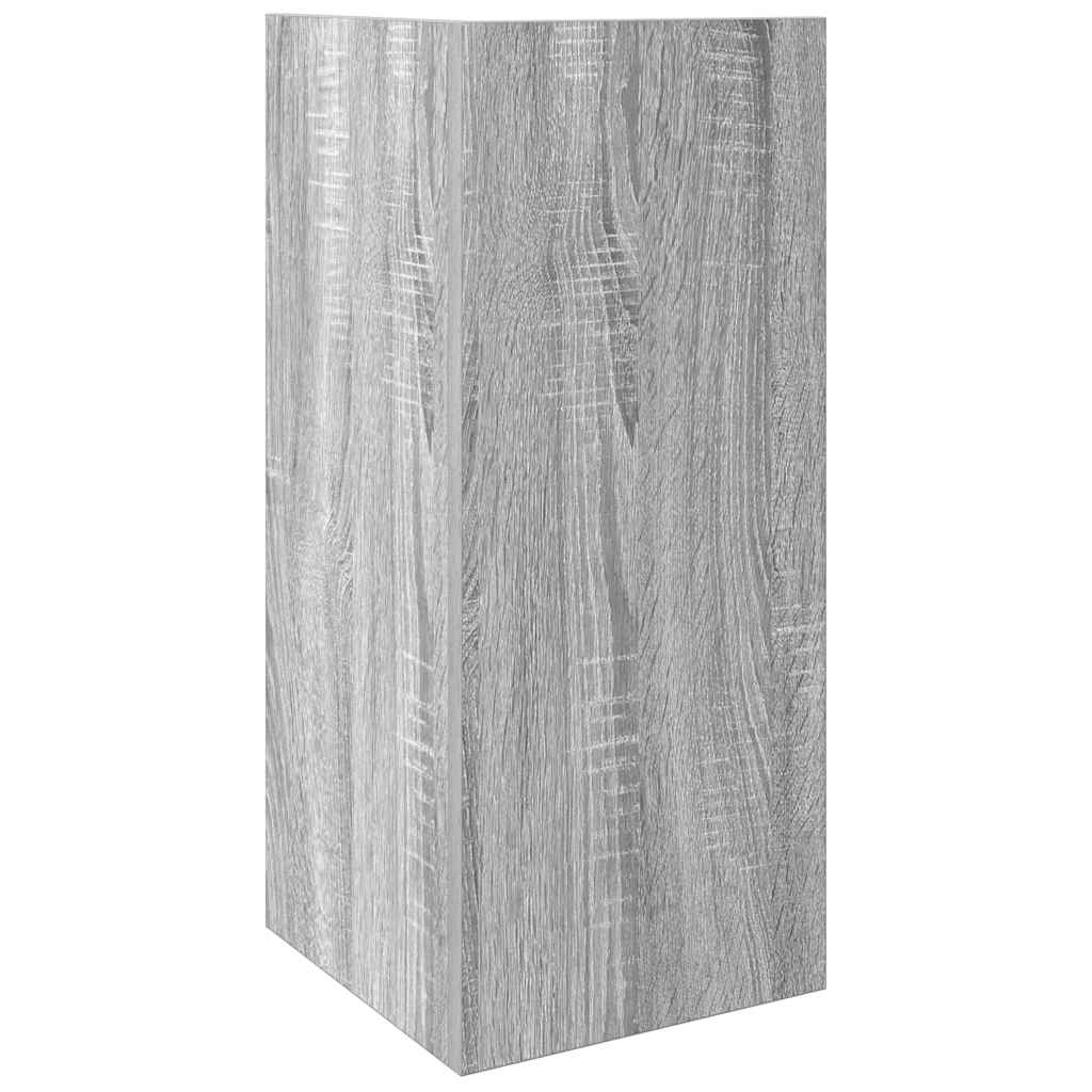 vidaXL Mese laterale 2 buc cu raft Gri Sonoma 25,5x27x60 cm
