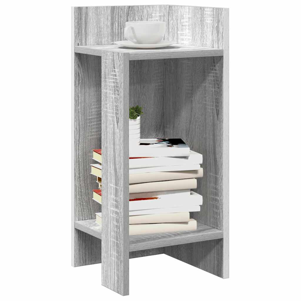 vidaXL Mese laterale 2 buc cu raft Gri Sonoma 25,5x27x60 cm