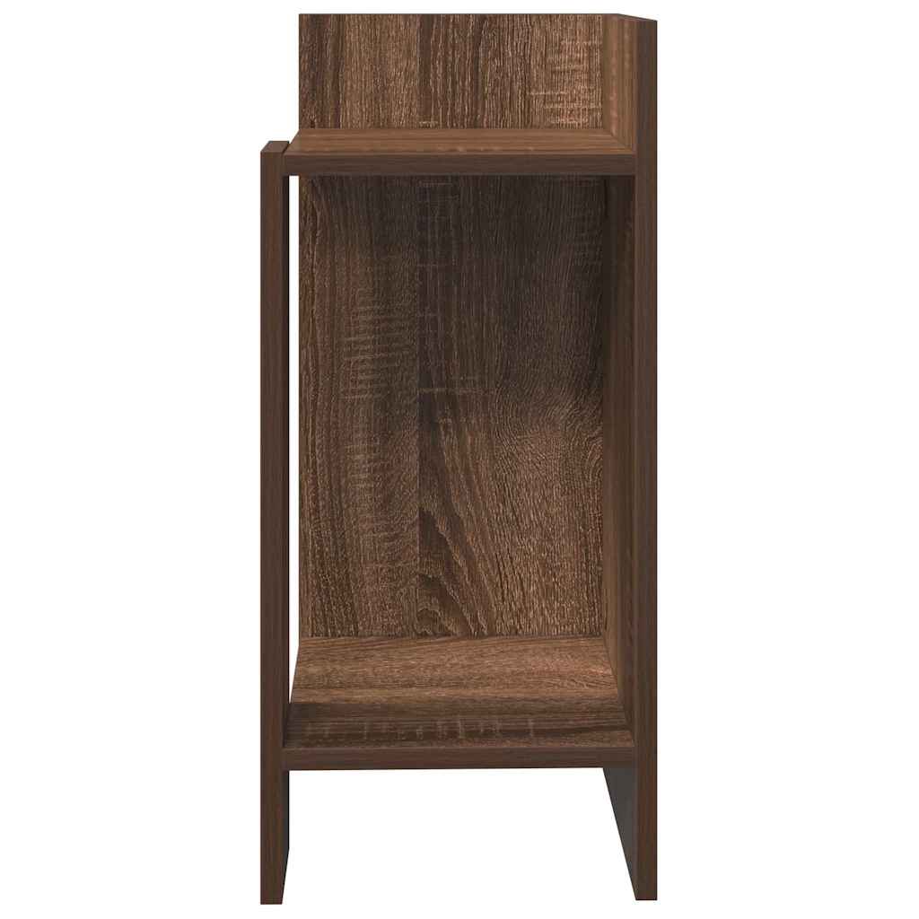 vidaXL Mese laterale 2 buc cu raft stejar maro 25,5x27x60 cm