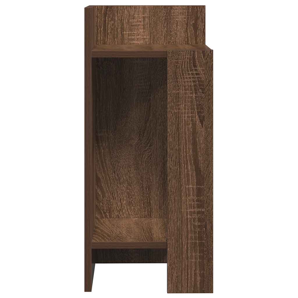 vidaXL Mese laterale 2 buc cu raft stejar maro 25,5x27x60 cm