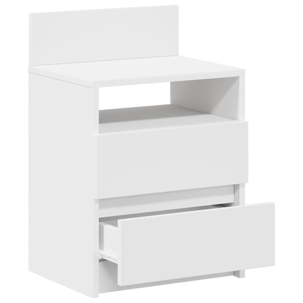 vidaXL Noptiera cu 2 sertare alb 40x33x60 cm vidaXL Noptiera cu 2 sertare alb 40x33x60 cm