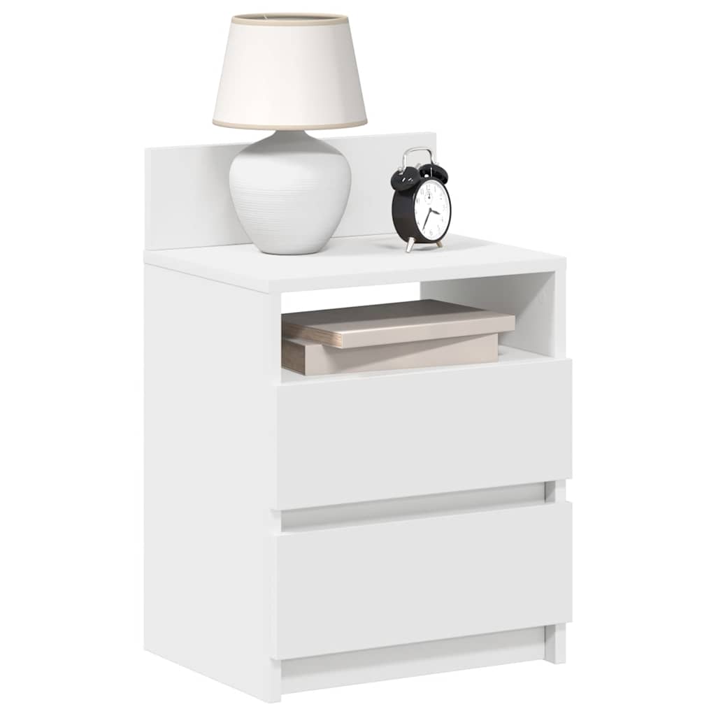 vidaXL Noptiera cu 2 sertare alb 40x33x60 cm vidaXL Noptiera cu 2 sertare alb 40x33x60 cm