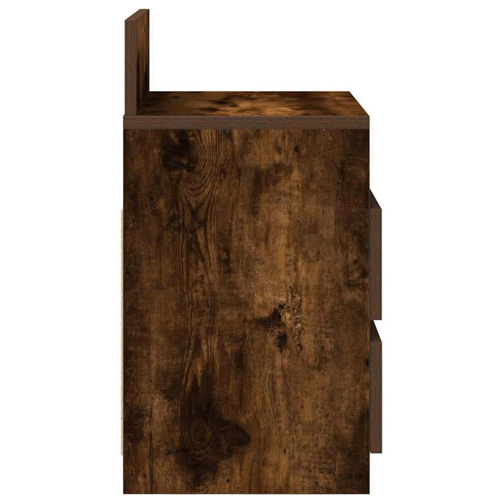 vidaXL Noptieră cu 2 sertare, stejar afumat, 40x33x60 cm vidaXL Noptieră cu 2 sertare, stejar afumat, 40x33x60 cm