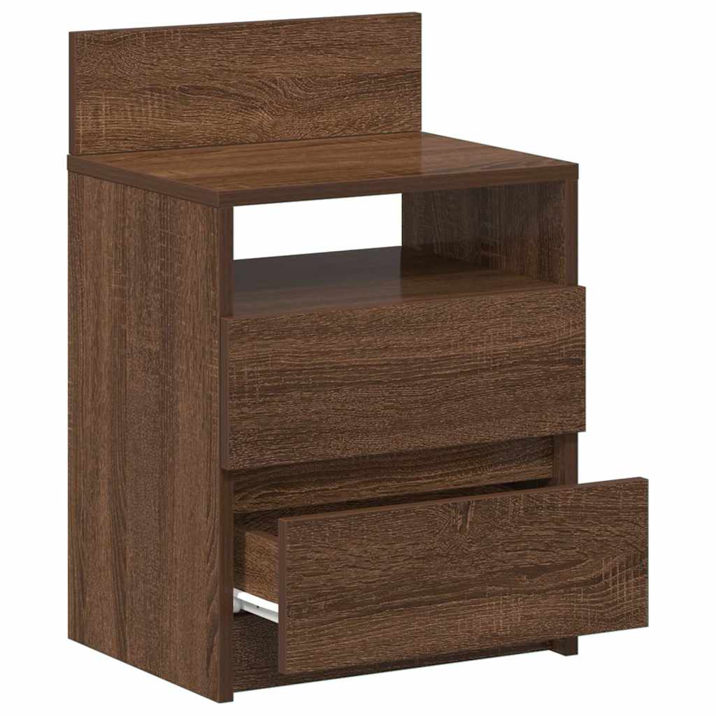 vidaXL Noptiere 2 buc cu 2 sertare Stejar maro 40x33x60 cm