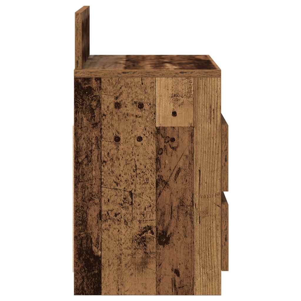 vidaXL Noptiere 2 buc cu 2 sertare Lemn vechi 40x33x60 cm