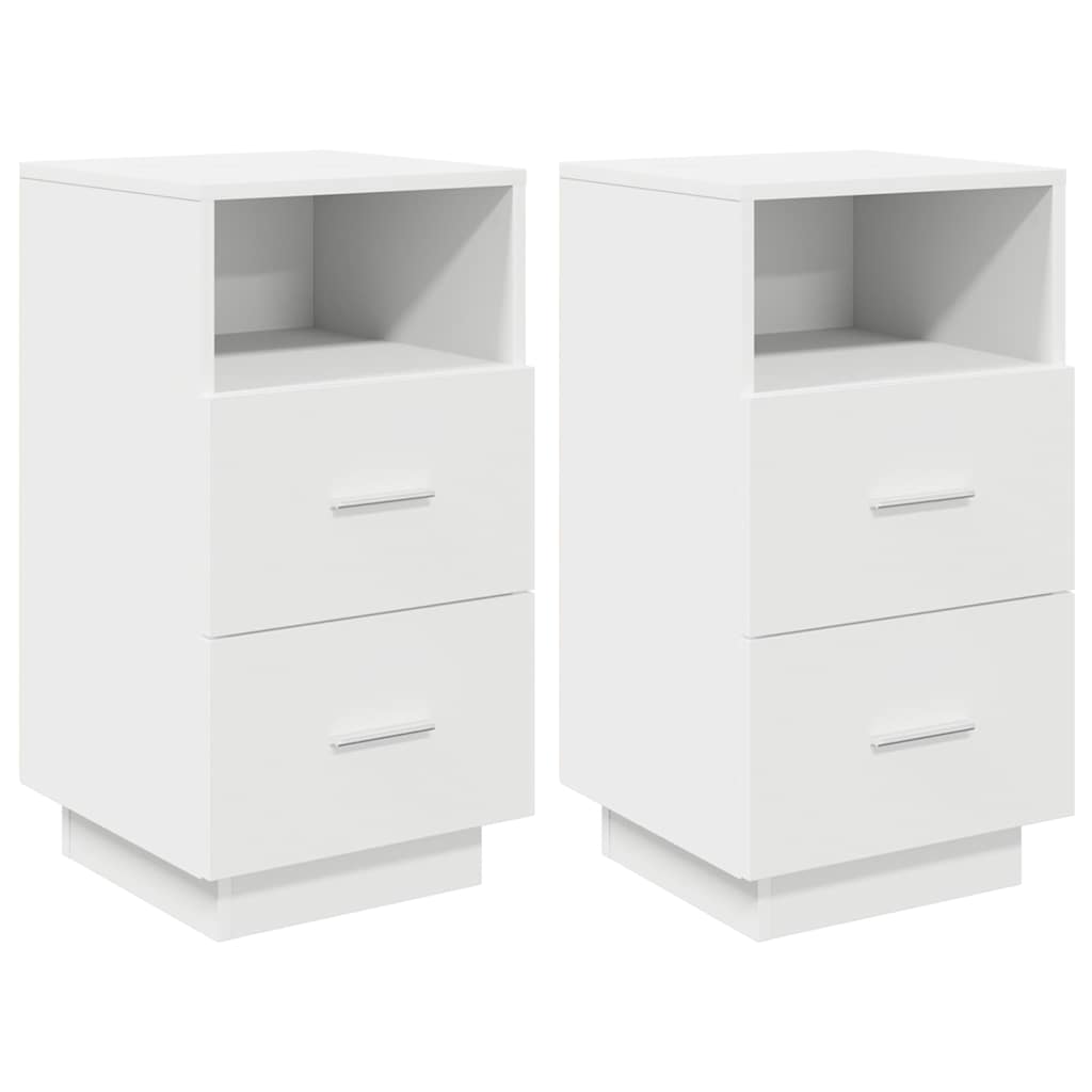 vidaXL Noptiera cu 2 sertare alb 36x36x68 cm vidaXL Noptiera cu 2 sertare alb 36x36x68 cm