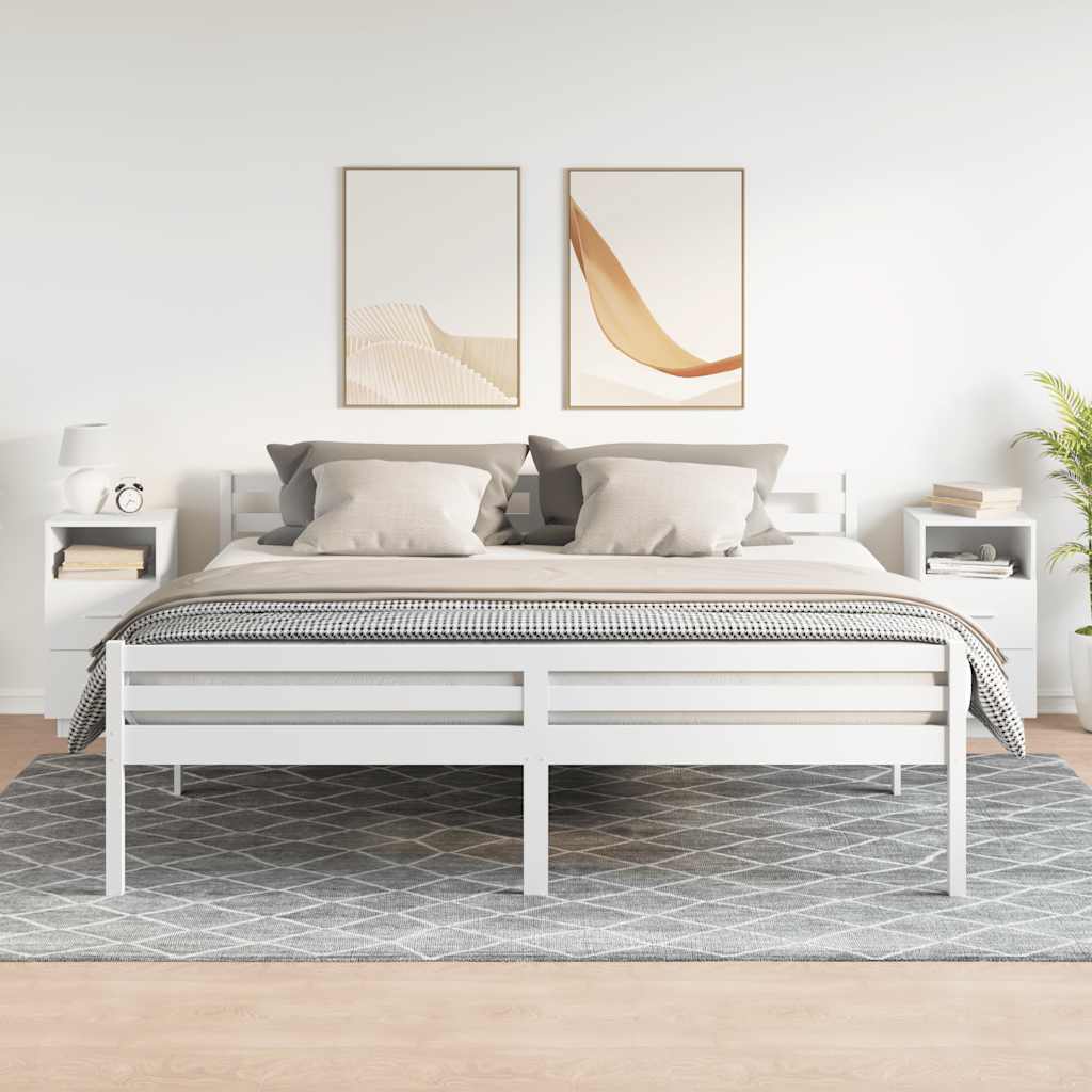 vidaXL Noptiera cu 2 sertare alb 36x36x68 cm vidaXL Noptiera cu 2 sertare alb 36x36x68 cm