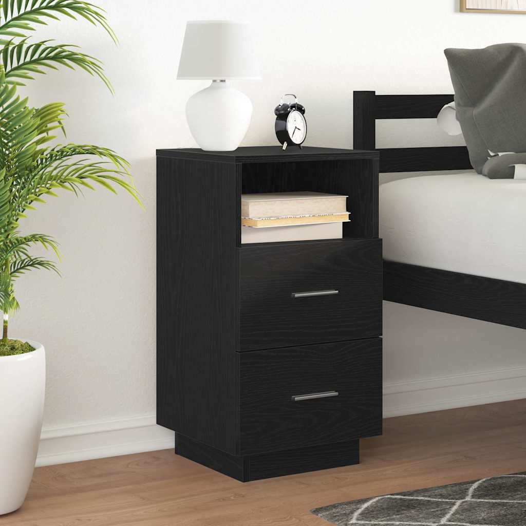 vidaXL Noptiera cu 2 sertare Negru 36x36x68 cm vidaXL Noptiera cu 2 sertare Negru 36x36x68 cm