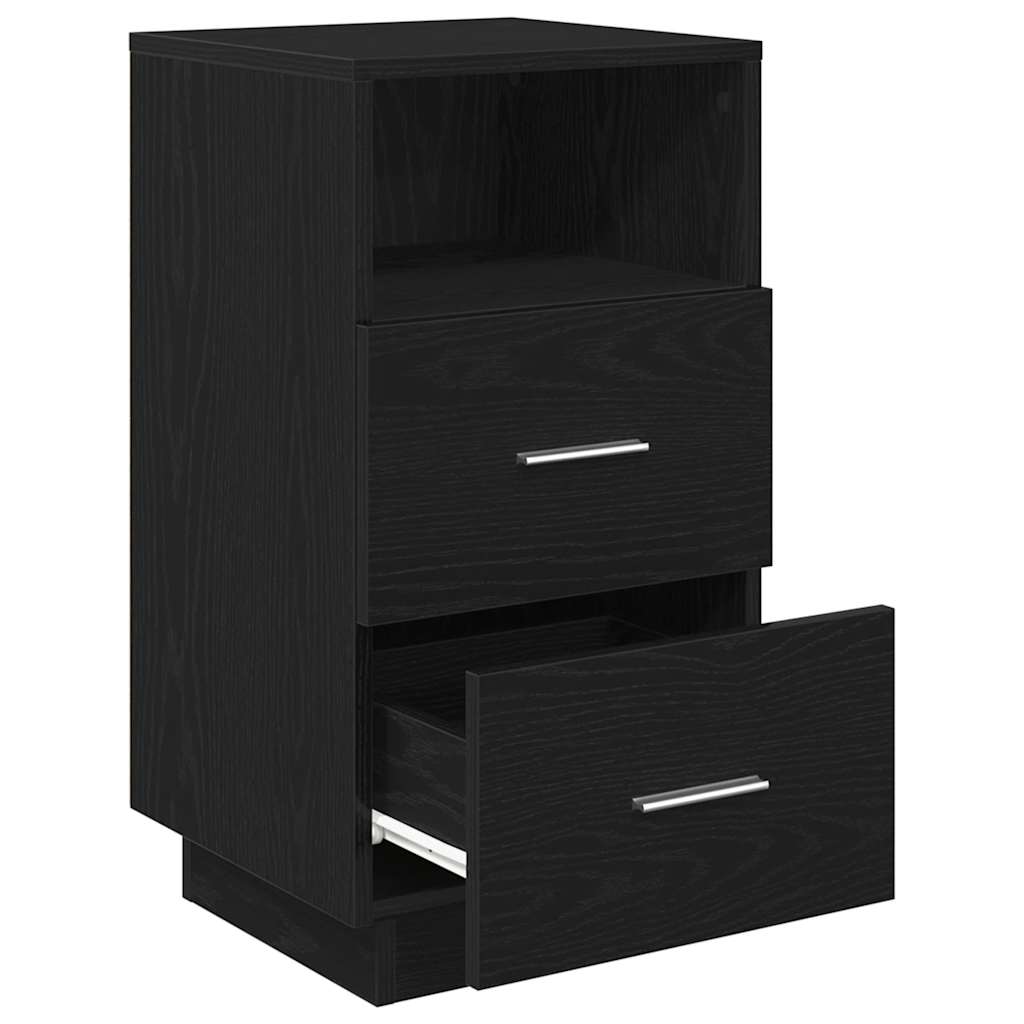 vidaXL Noptiera cu 2 sertare Negru 36x36x68 cm vidaXL Noptiera cu 2 sertare Negru 36x36x68 cm