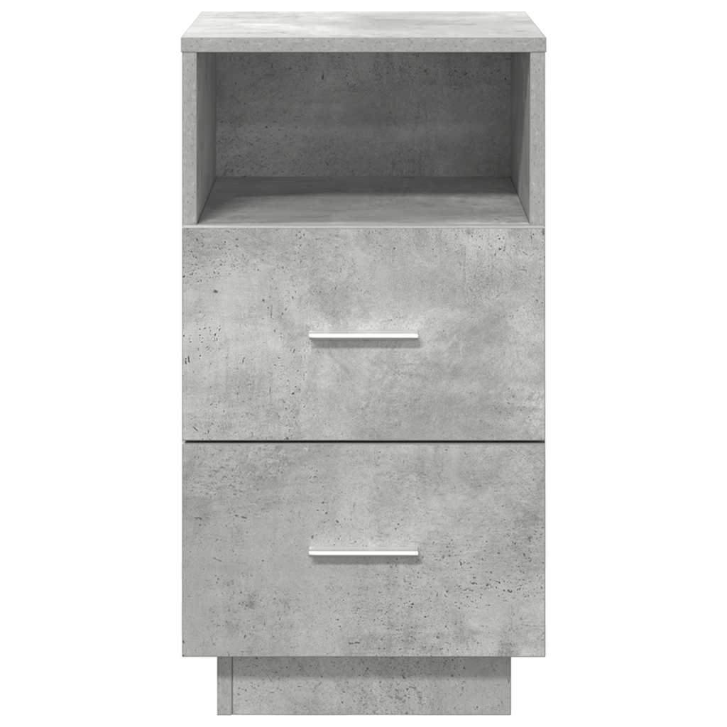 vidaXL Noptiere 2 buc cu 2 sertare Gri beton 36x36x68 cm